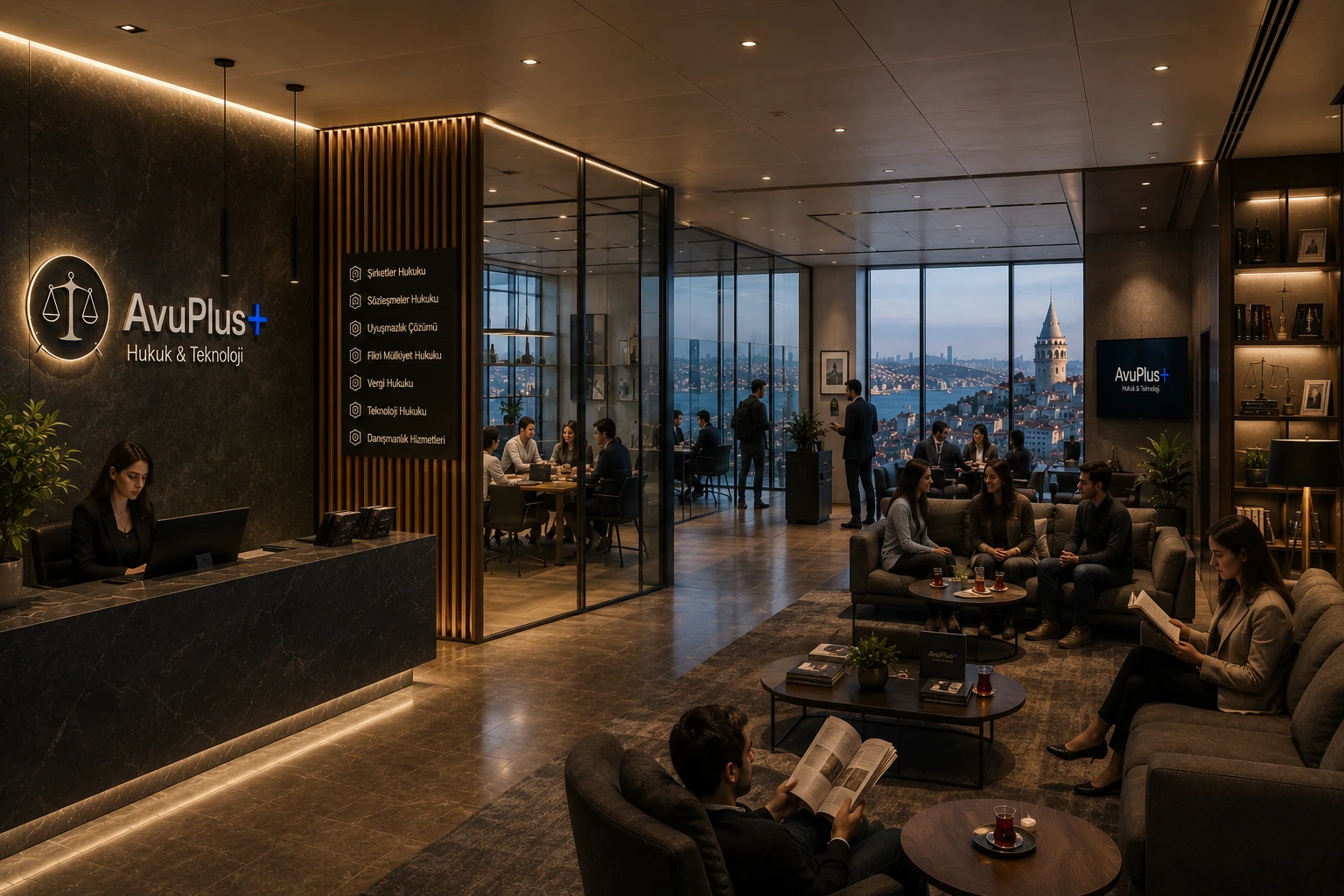 AvuPlus İstanbul ofisinde çalışma ve bekleme alanı