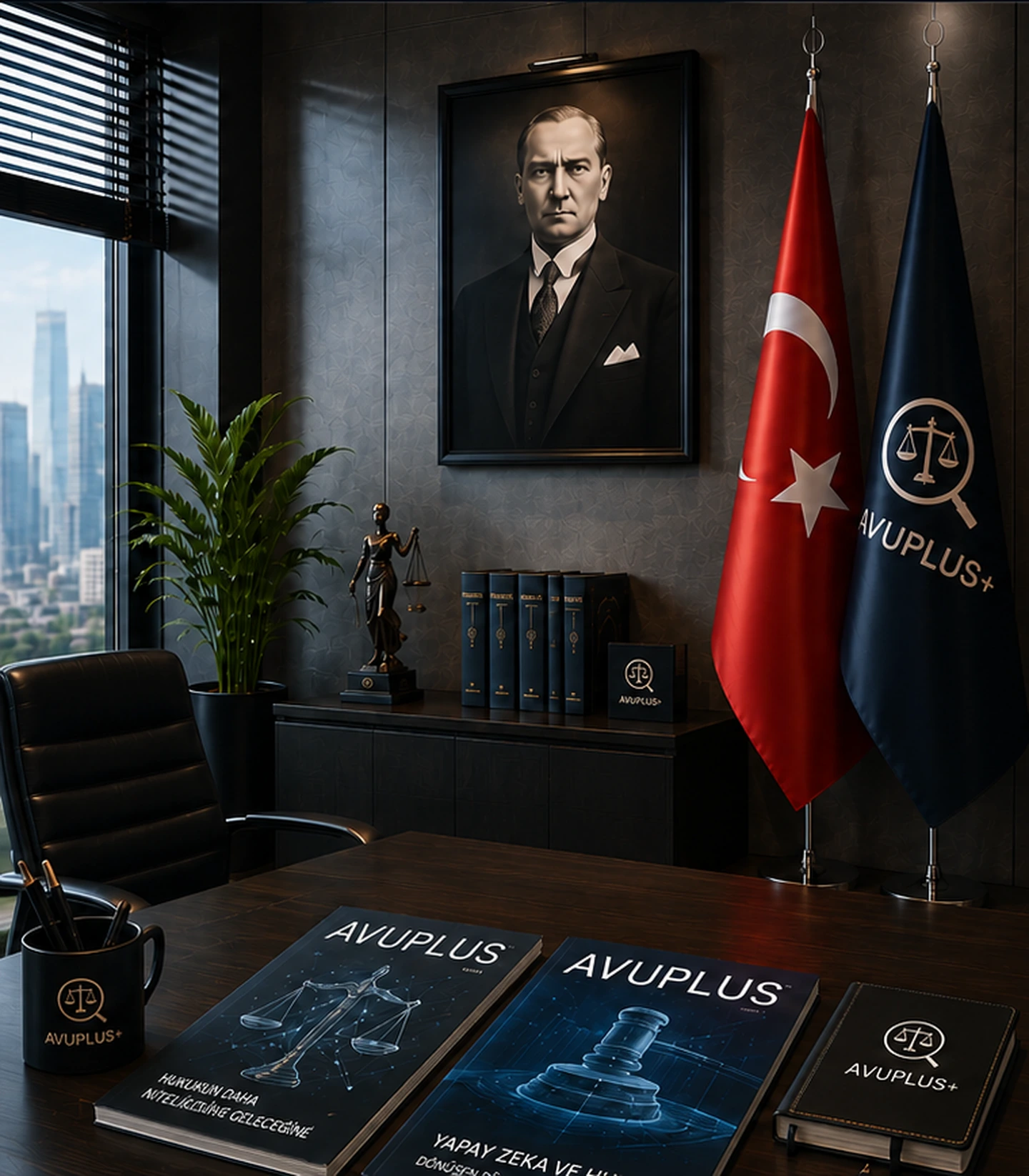 AvuPlus kurumsal hukuk ofisi köşesi, Türk bayrağı ve AvuPlus bayrağı